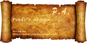Pekár Alinka névjegykártya